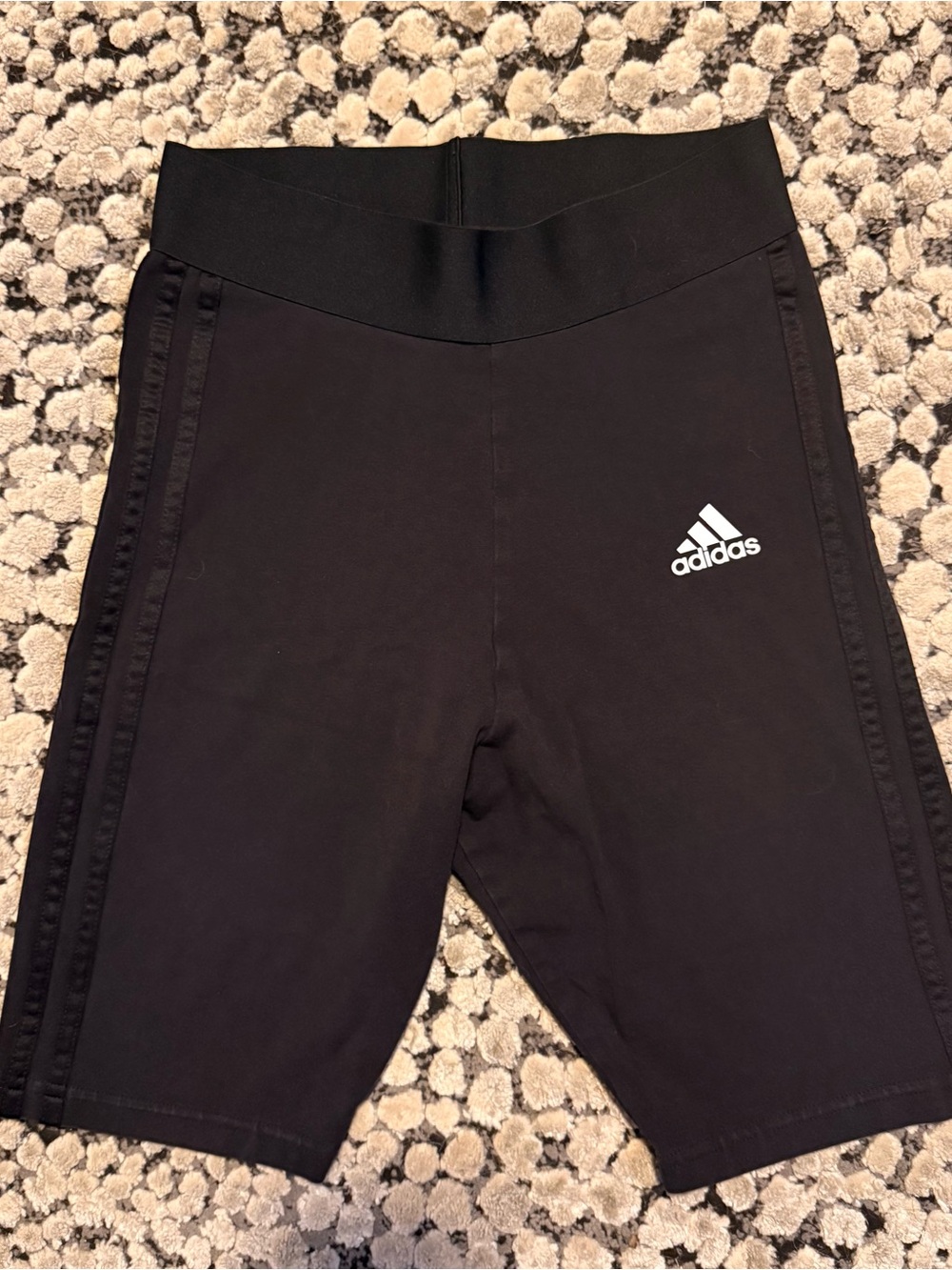Adidas Black High-Rise Bike Shorts with Logo | sz S